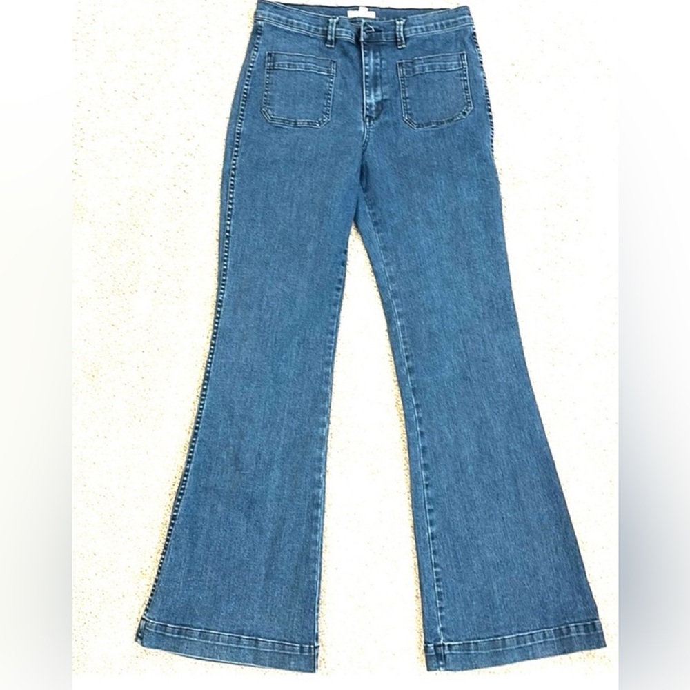 🌺 Gianni Bini Wide Leg Size 11 Blue Stretchy Jeans